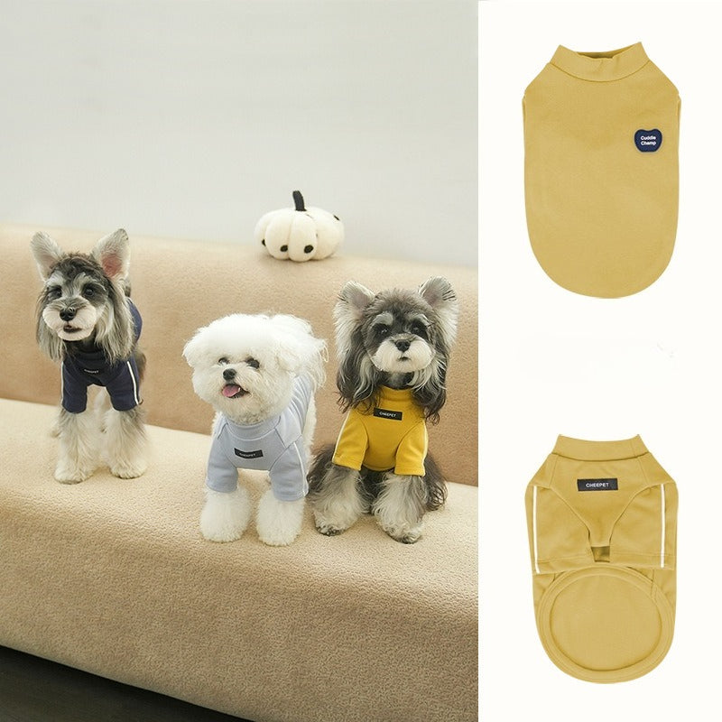 Instagram Style Fall Winter pet Undershirt Warm Solid Color Inner Wear Home Bichon Schnauzer dog pet Clothing