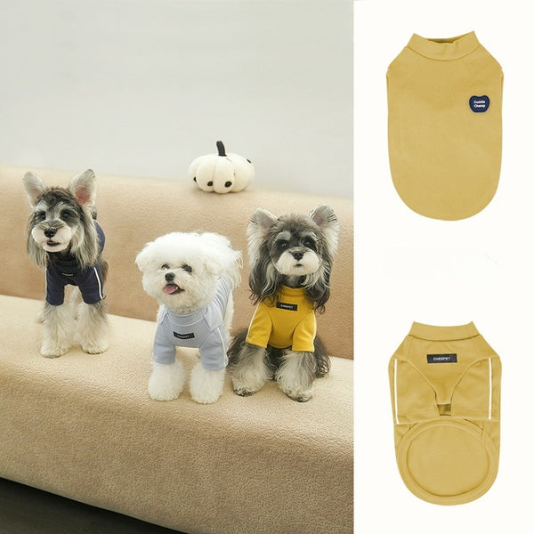 Instagram Style Fall Winter pet Undershirt Warm Solid Color Inner Wear Home Bichon Schnauzer dog pet Clothing
