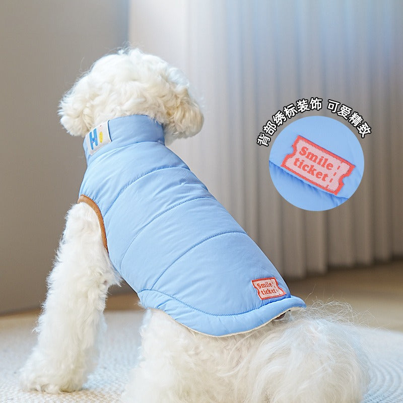 Fall Winter Warm Thickened Color Block pet Vest Teddy Bichon Pomeranian Small Dogs dog Clothes Wholesale