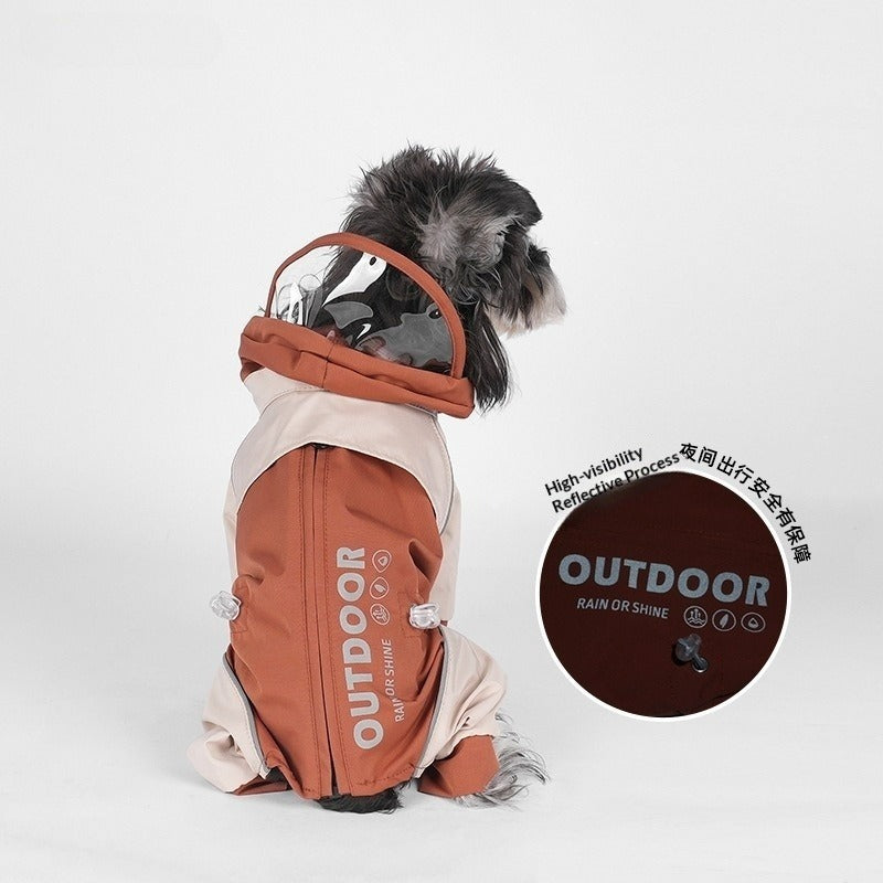 pet Raincoat dog Raincoat Four Season Hooded pet Windbreaker Waterproof Windproof Raincoat