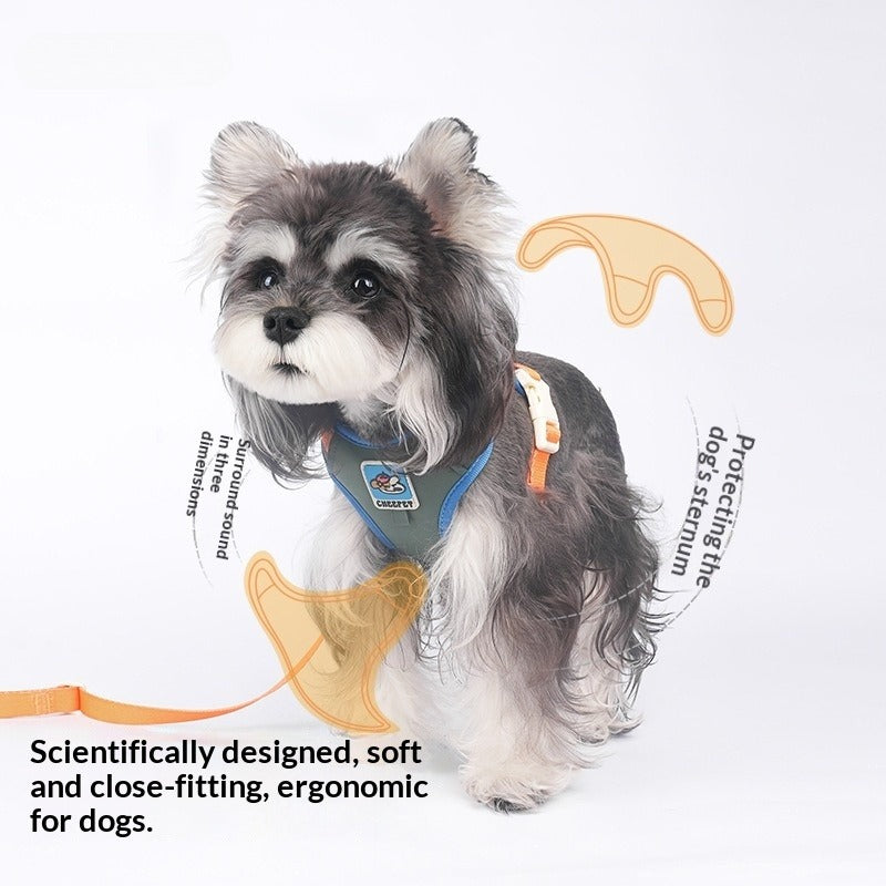 New dog Harness Color Block dog Harness Large Dogs Breathable dog Leash Wholesale