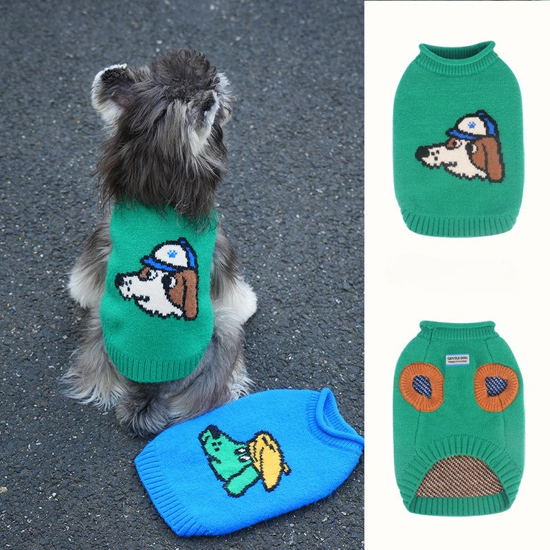 Cross Border Fall Winter pet Clothes Teddy Pomeranian Small Dogs Winter Knitted Warm pet Apparel Sweater