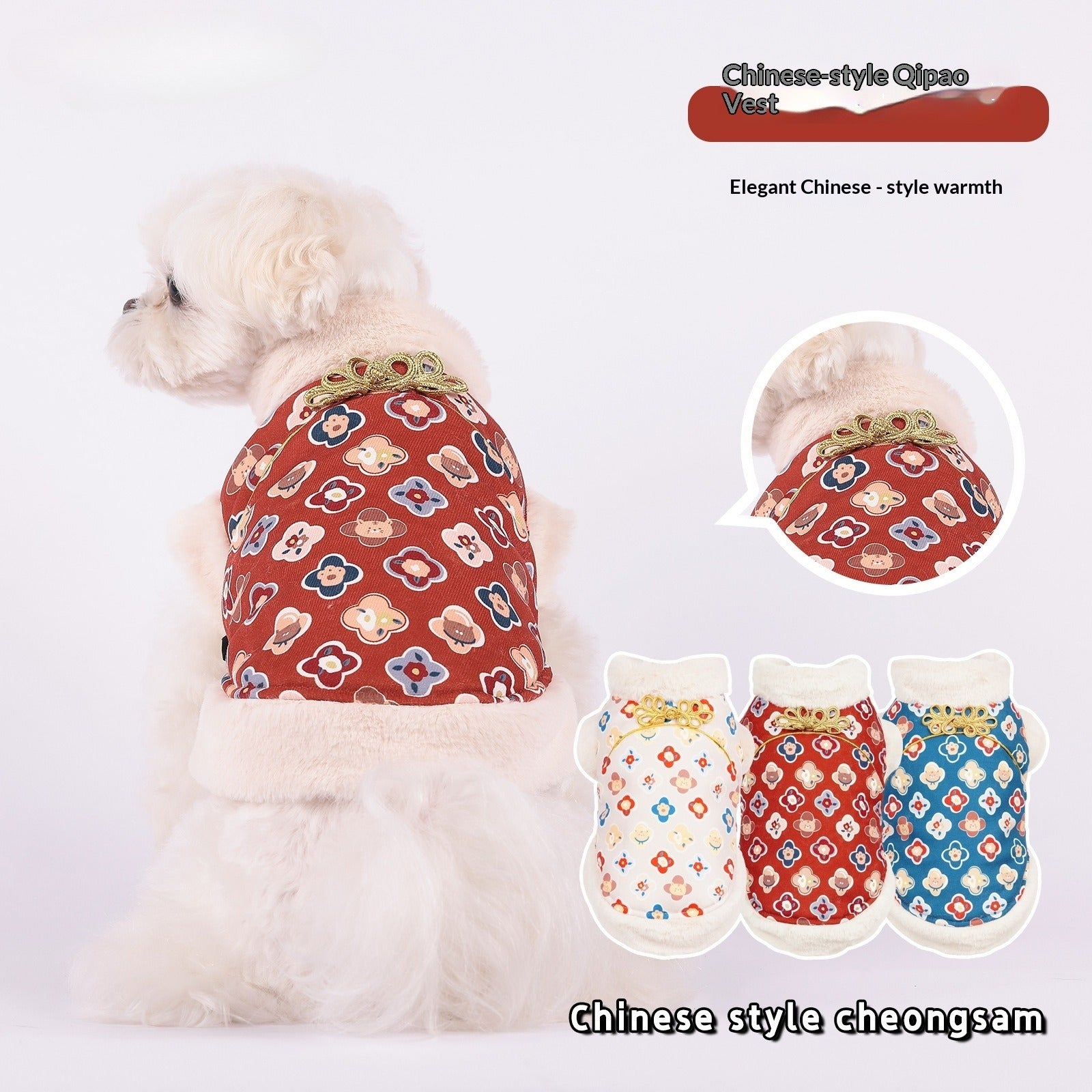 pet Winter Thickened Warm Clothing Medium dog Teddy Bichon dog Clothes