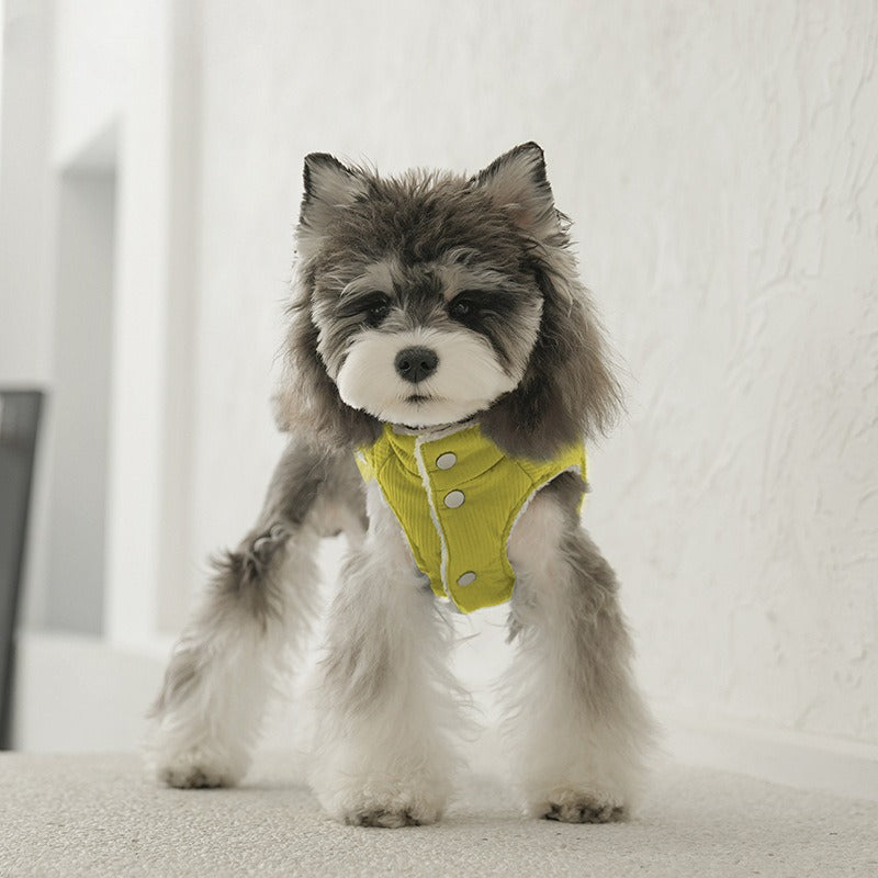 pet Clothes Fall Winter Warm Leash-friendly Cotton Jacket Schnauzer Bichon Sleeveless dog Clothes Wholesale