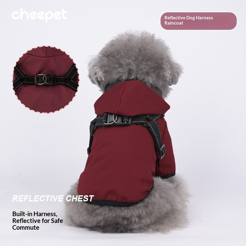 Cross Border Outdoor Harness Waterproof Raincoat Teddy Bichon Small Dogs Windbreaker