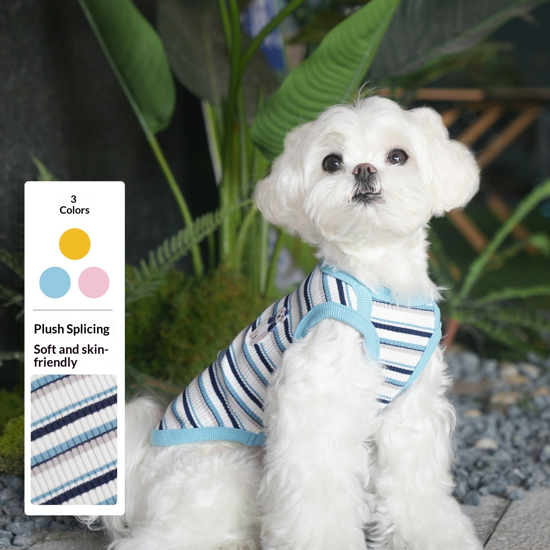 pet Spring Summer Striped Color Match Vest Teddy Schnauzer Bichon dog Clothes Wholesale