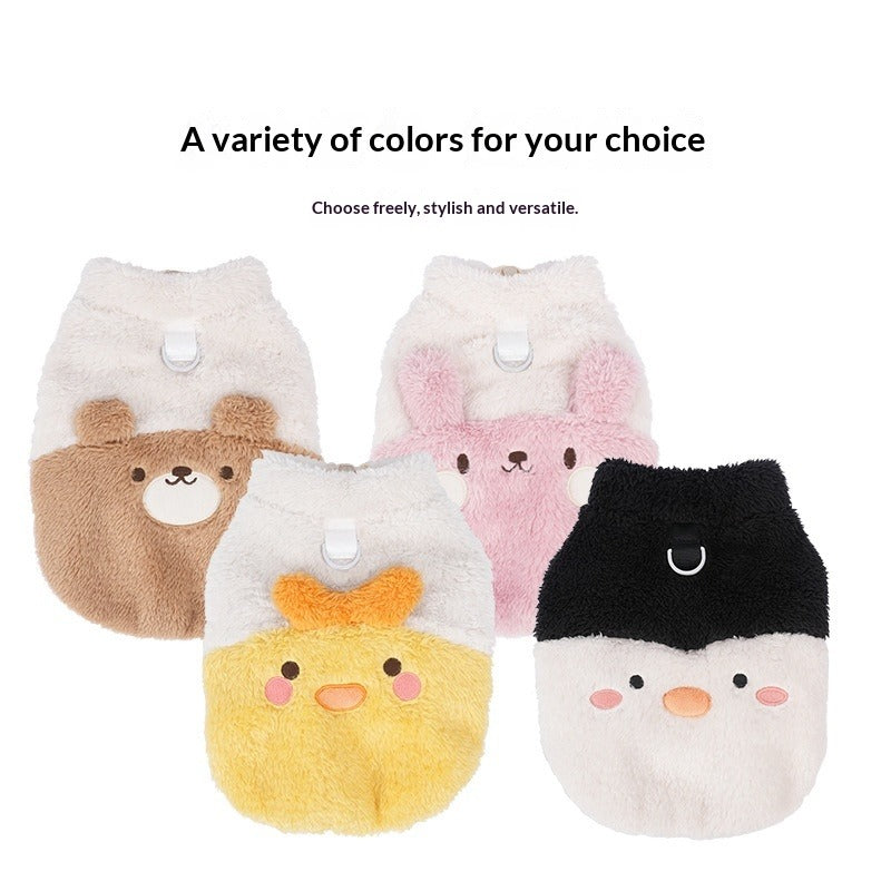 pet Clothes Fall Winter Sherpa Warm Outerwear Two Leg Leash-friendly Wholesale
