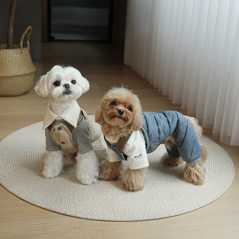 pet Clothing Fall Winter dog Maltese Teddy dog Leash-friendly One Piece Cotton Jacket Wholesale