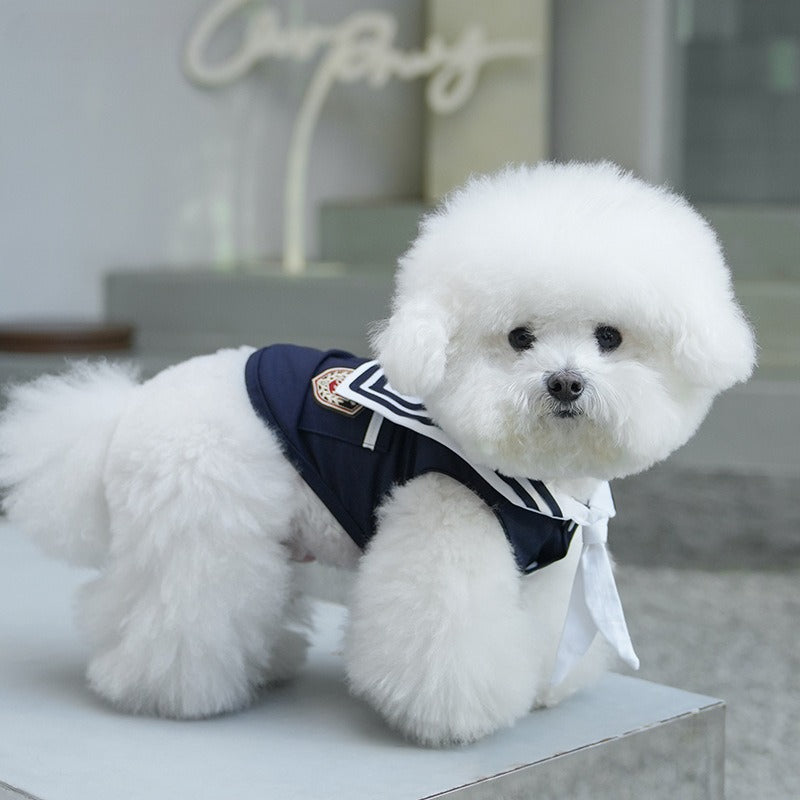 dog pet Summer Vest Dress Breathable Versatile Bichon Schnauzer Solid Color