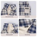 pet Fall Winter Plaid Shirt Color Match Lapel Anti-shedding Outerwear Schnauzer Bichon dog Walking