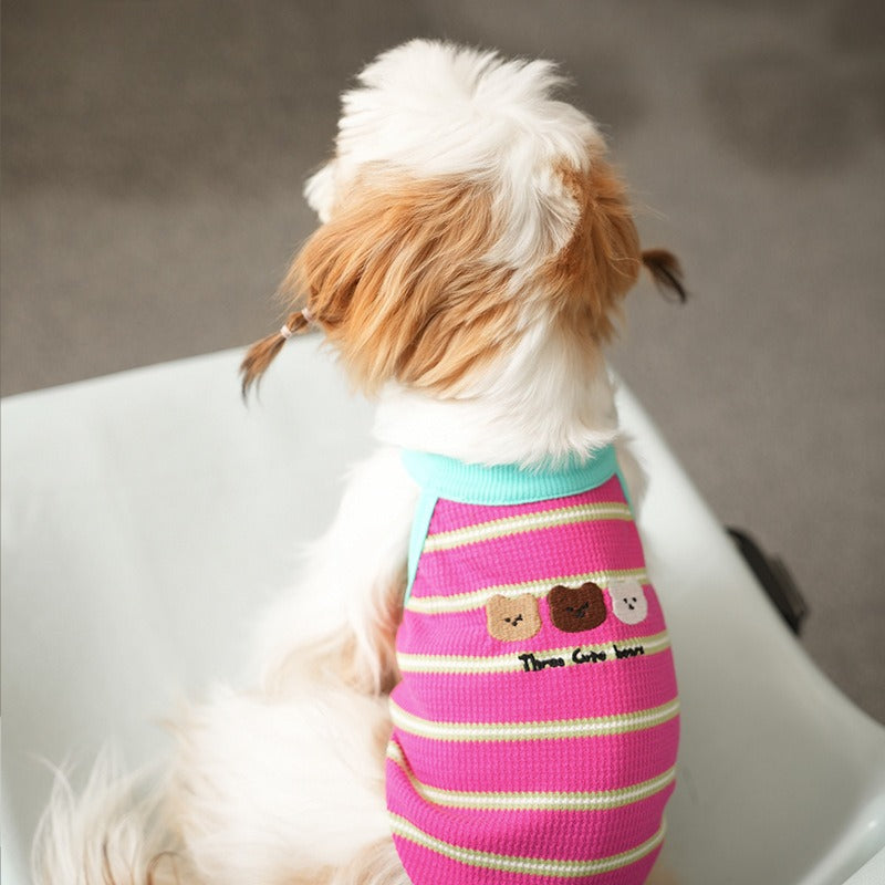pet Clothing Spring Summer dog Striped Vest Bichon Yorkshire Terrier dog Clothes Summer