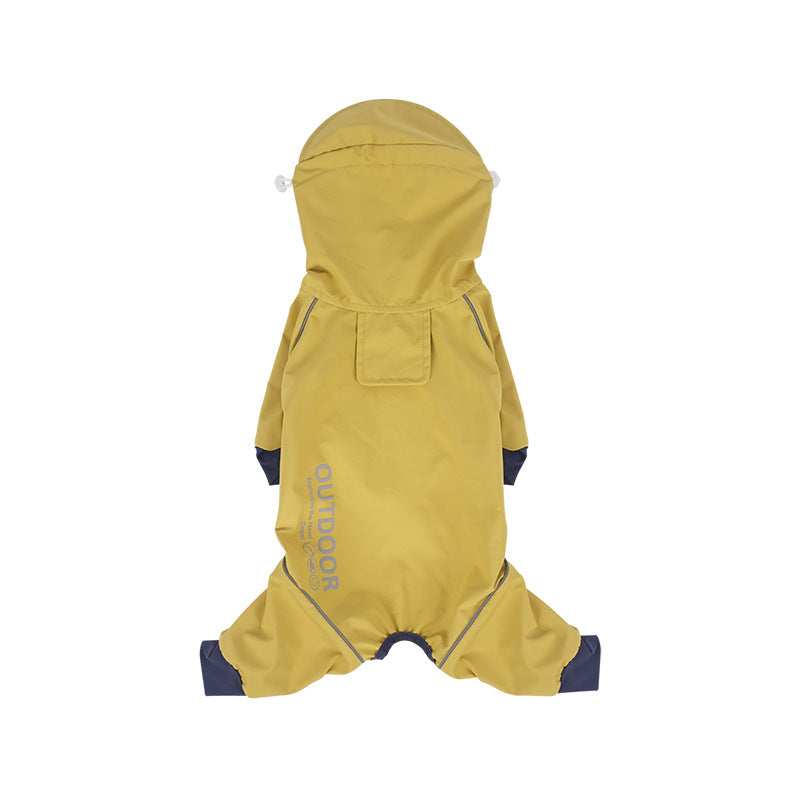 pet Four Season Raincoat Outdoor Windproof Color Block Four Leg Windbreaker Schnauzer dog Clothes Wholesale