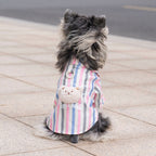 Pet clothes dog cat clothes breathable pet clothing spring and summer new pet 26 doll bear vertical stripe shirt