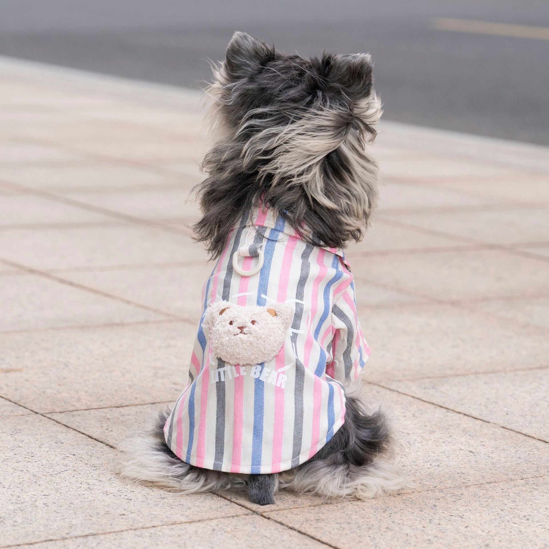 Pet clothes dog cat clothes breathable pet clothing spring and summer new pet 26 doll bear vertical stripe shirt