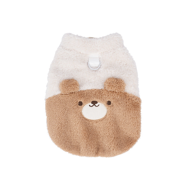 pet Clothes Fall Winter Sherpa Warm Outerwear Two Leg Leash-friendly Wholesale