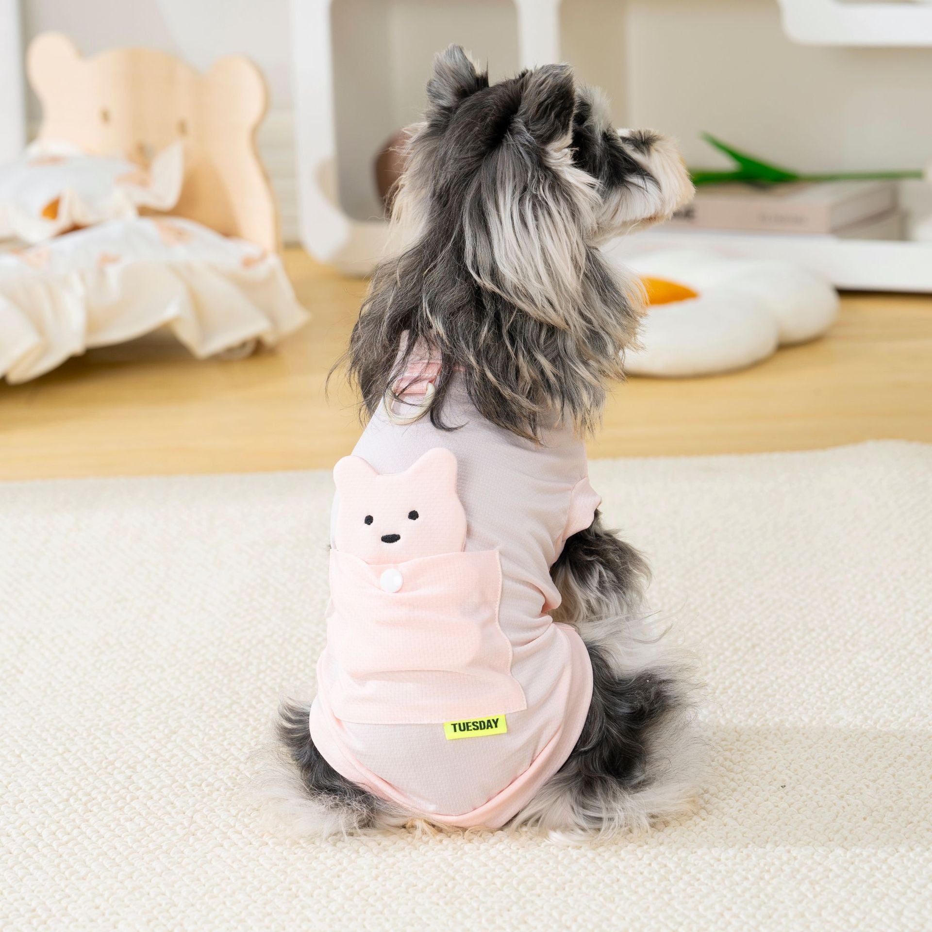Ice silk lightweight sun protection dog clothes pet clothes cool clothes summer breathable 26 ice silk stereo bear t-shirt