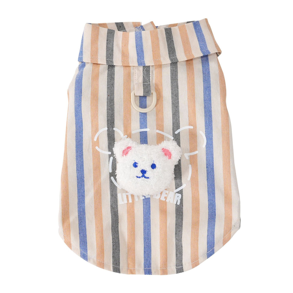 Pet clothes dog cat clothes breathable pet clothing spring and summer new pet 26 doll bear vertical stripe shirt