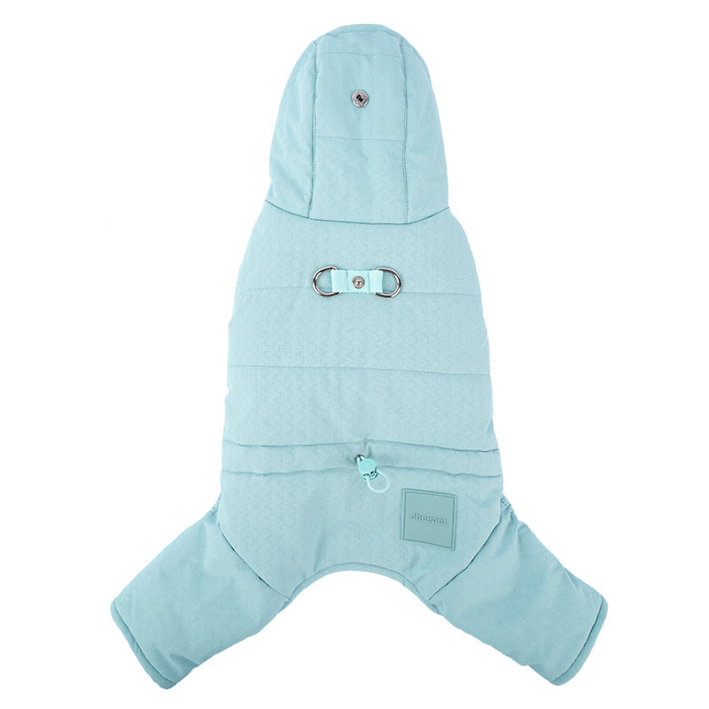 dog Clothes Fall Winter Four Leg Cotton Jacket Teddy Poodle Small Dogs Leash-friendly Thickened pet Clothes Wholesale