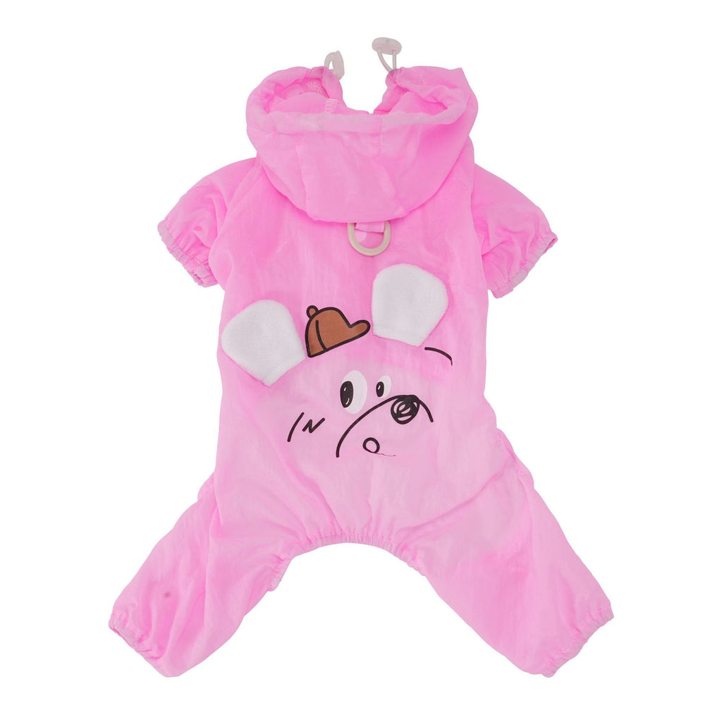Pet apparel waterproof pet clothes dog clothes four-legged suit spring/summer new 1.3kg color hooded skin suit