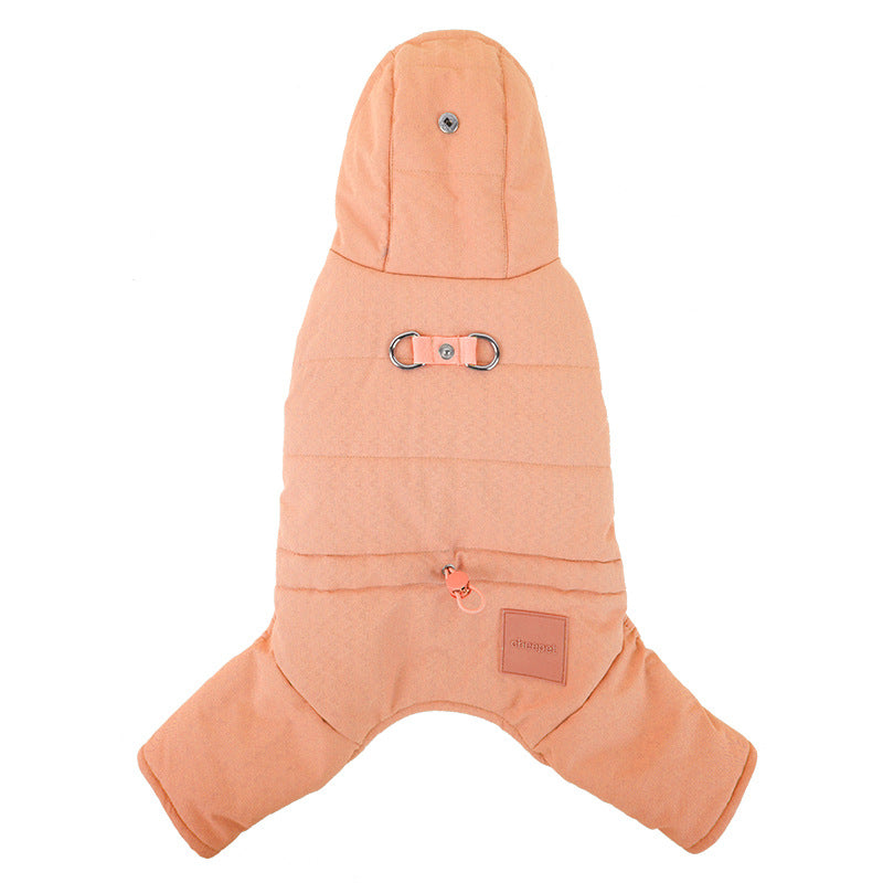 dog Clothes Fall Winter Four Leg Cotton Jacket Teddy Poodle Small Dogs Leash-friendly Thickened pet Clothes Wholesale