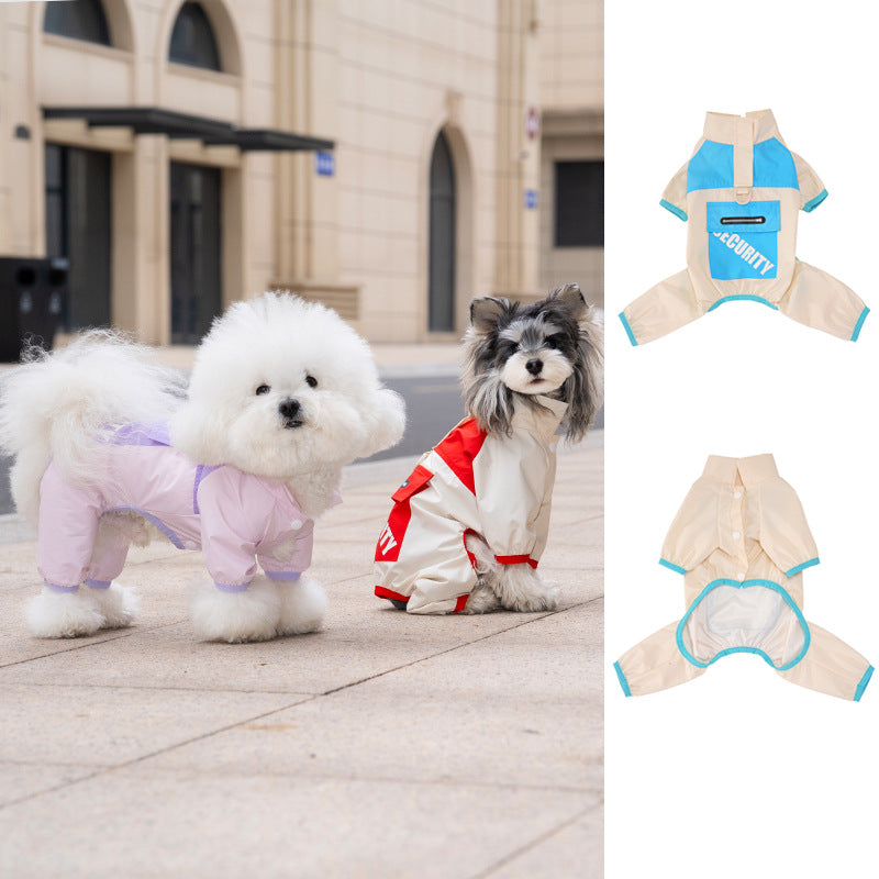 Spring and summer clothes, four-legged thin style, new style jacket, teddy schnauzer spring clothes, 26 cool wind flap pocket pants, four legs