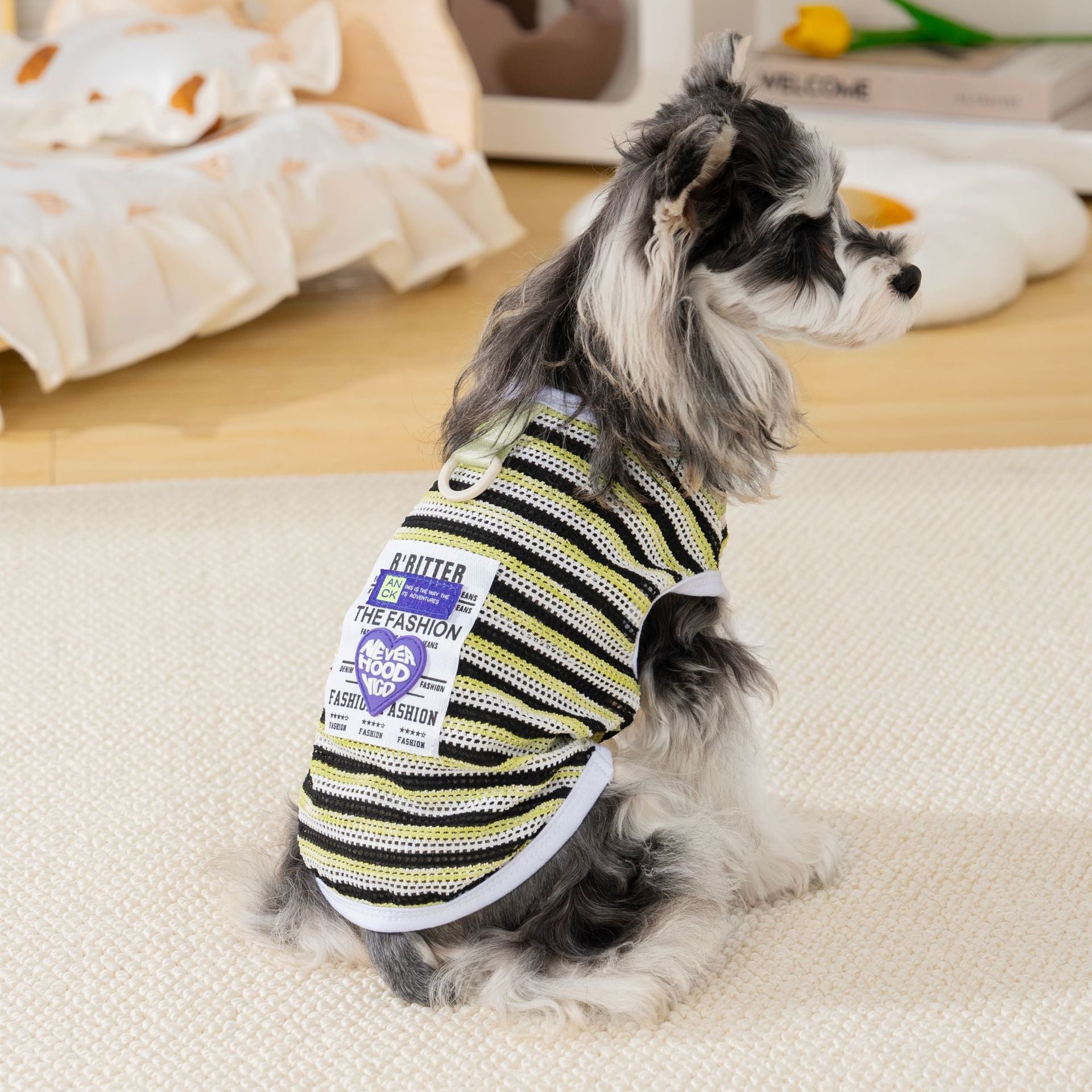 Pet clothes dog clothes pet apparel spring/summer new pet vest 26 korean style mesh striped vest