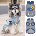 Pet clothes dog cat clothes breathable denim pet clothing spring and summer new pet 26 stripe denim jacket