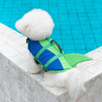 Pet dog leashable life jacket swimsuit - small, medium, and large breed life vest with tail - size 26
