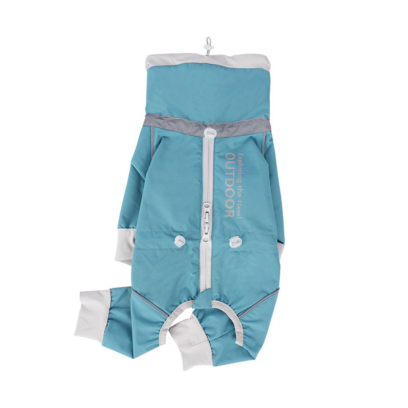 pet Raincoat Fall Winter Windproof Waterproof Four Leg Outdoor Windbreaker Schnauzer Bichon One Piece Walking