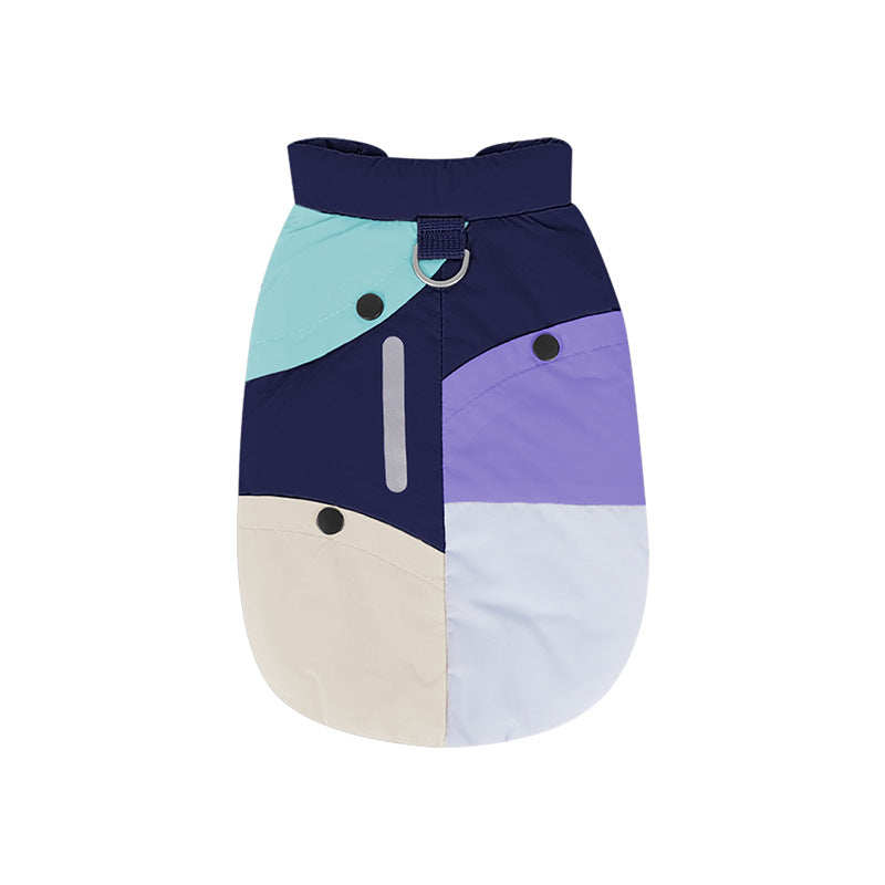 pet Color Block Vest dog Warm Small Dogs Teddy Bichon Thickened Windproof Outdoor Fall Winter Collection
