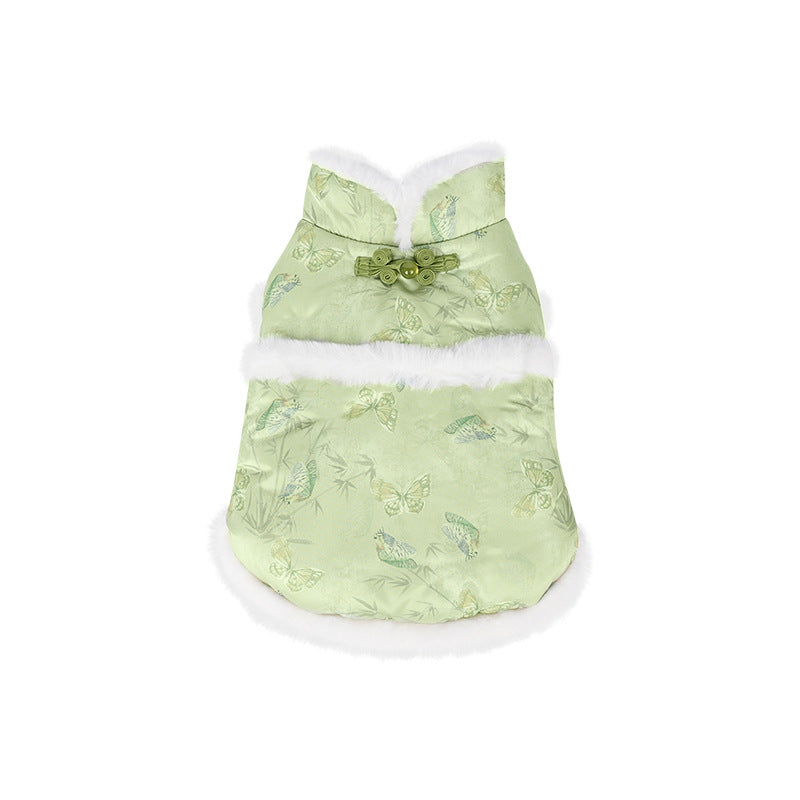 pet Fall Winter New Year Schnauzer Teddy dog Thickened Sleeveless Two Leg Cotton Jacket