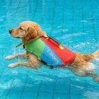Pet dog leashable life jacket swimsuit - small, medium, and large breed life vest - 26 color block swimsuit