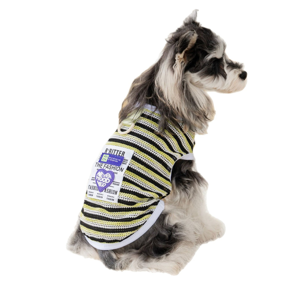 Pet clothes dog clothes pet apparel spring/summer new pet vest 26 korean style mesh striped vest