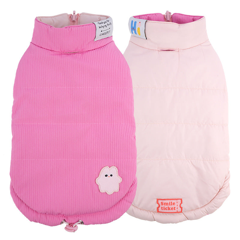 Fall Winter Warm Thickened Color Block pet Vest Teddy Bichon Pomeranian Small Dogs dog Clothes Wholesale