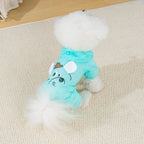 Pet apparel waterproof pet clothes dog clothes four-legged suit spring/summer new 1.3kg color hooded skin suit