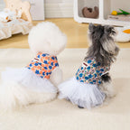 Pet apparel breathable pet clothes dog clothes dress spring/summer new arrival 26 floral print tulle dress