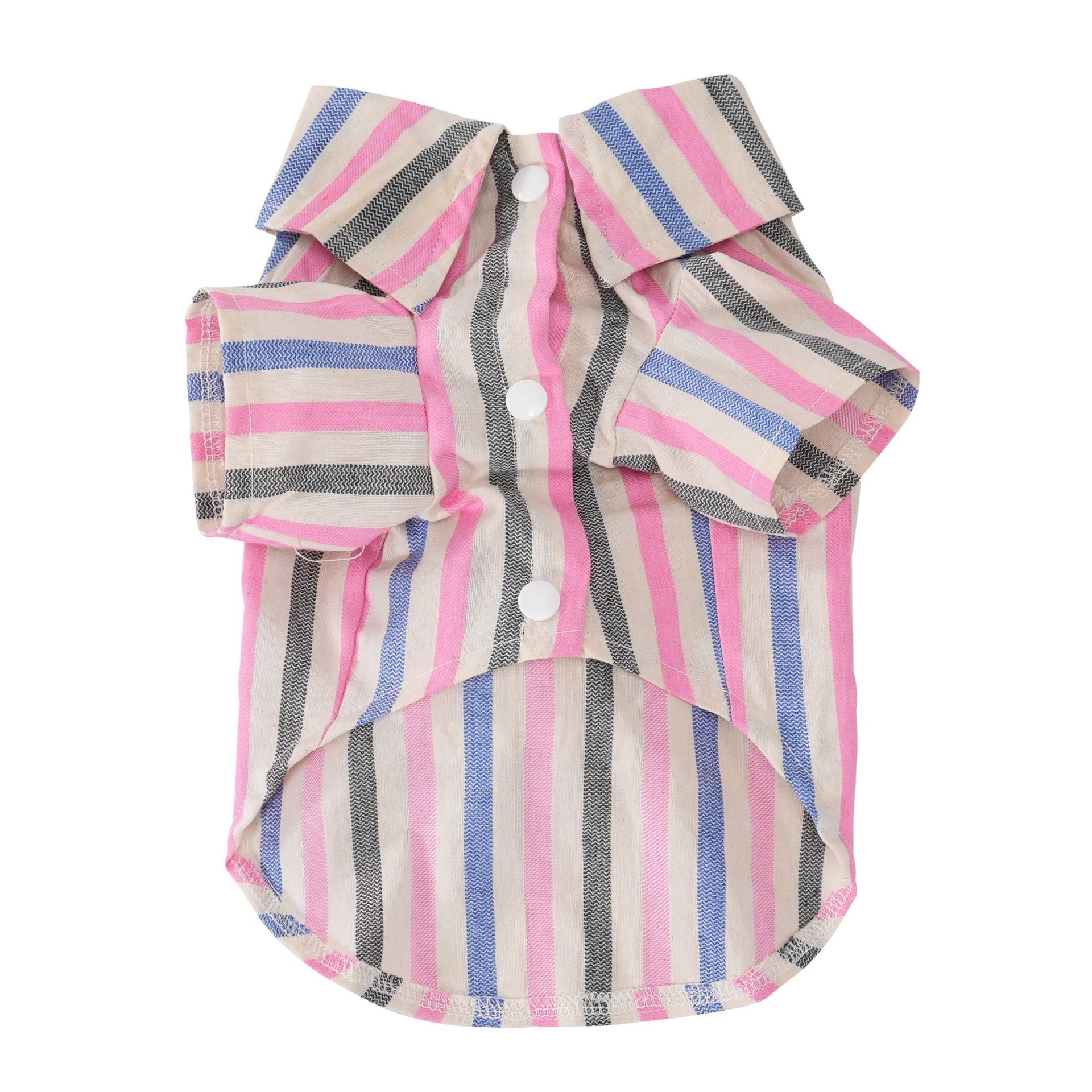Pet clothes dog cat clothes breathable pet clothing spring and summer new pet 26 doll bear vertical stripe shirt