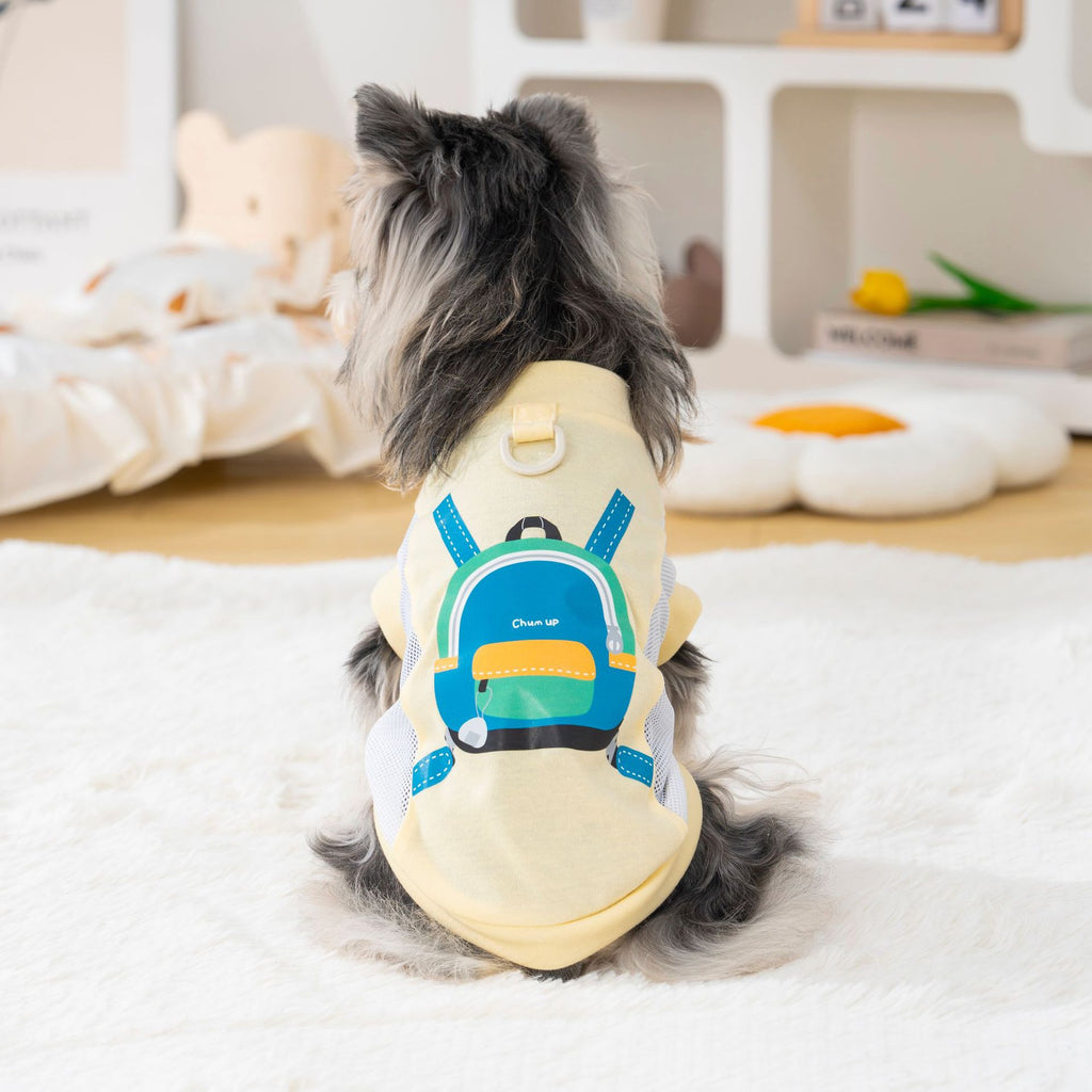 Pet clothes dog clothes cat pet clothing spring and summer new pet vest t-shirt 26 backpack printed t-shirt