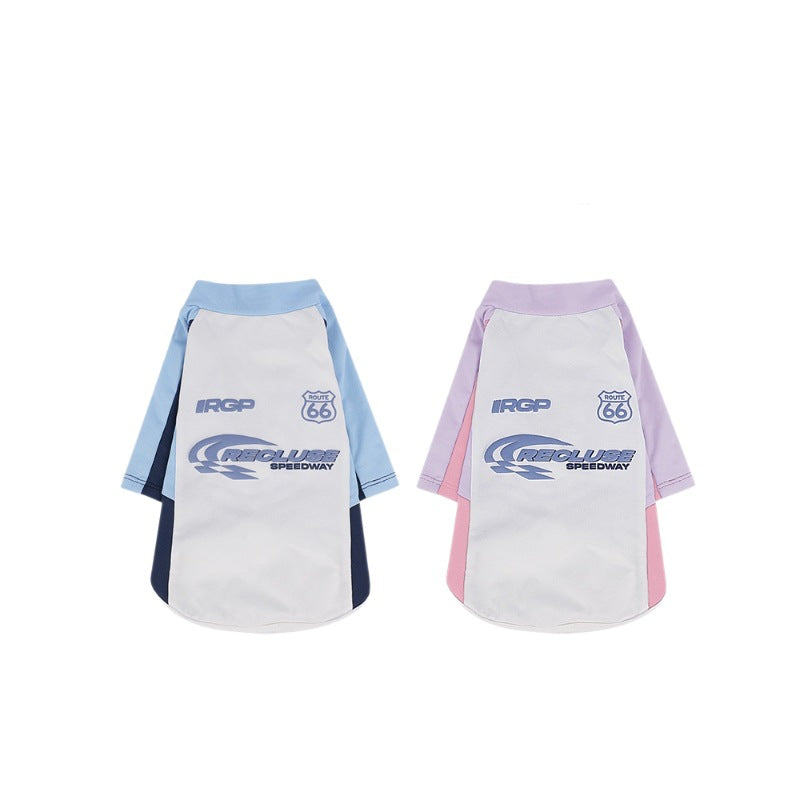 Spring Summer Maltese Teddy dog Clothes Two Leg Color Match Sportswear pet