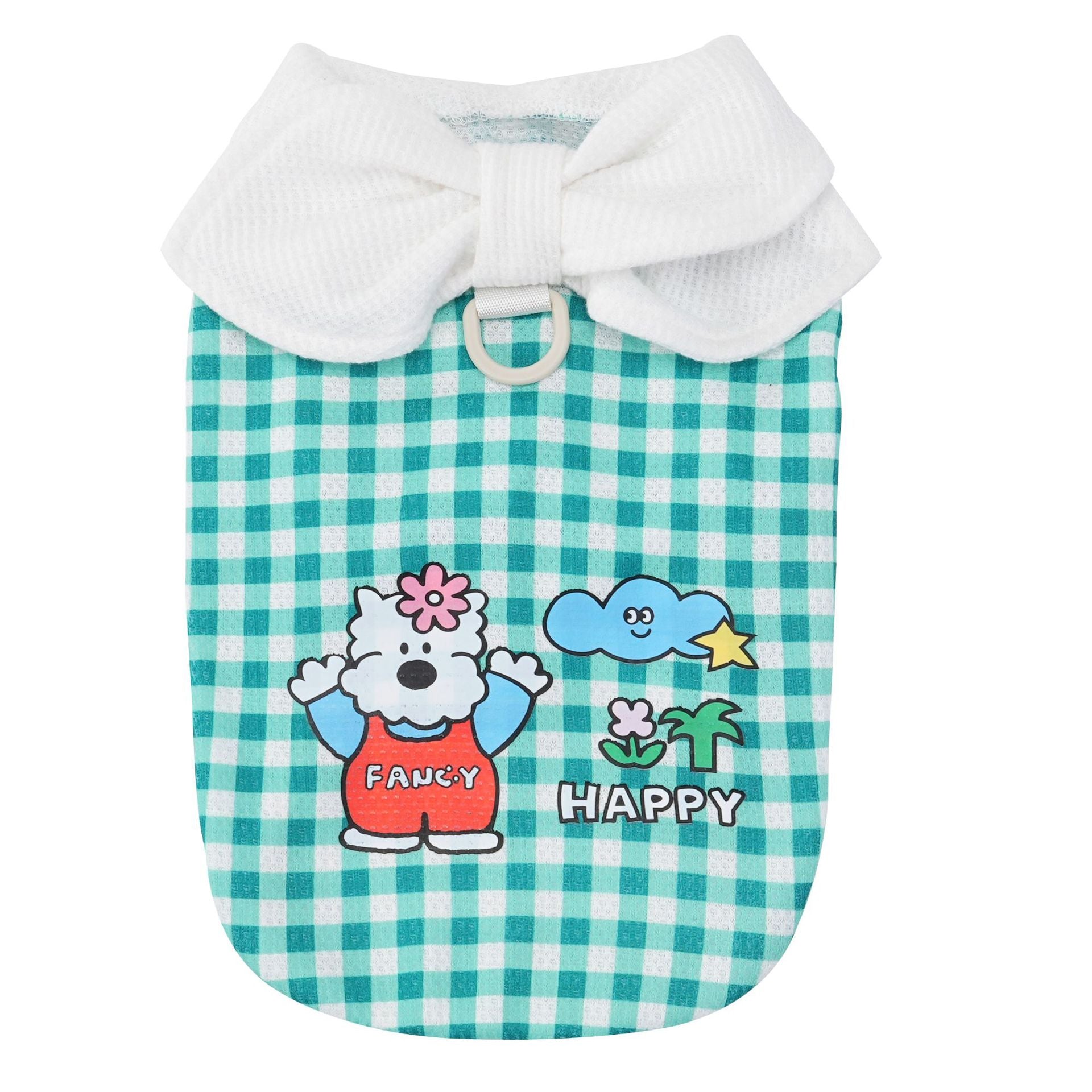 Pet clothes dog cat clothes pet apparel spring summer new pet vest 26 bow plaid t-shirt