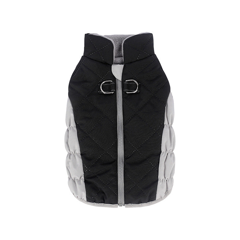 Cross Border Thickened pet Warm dog Cotton Jacket Waterproof Vest Sleeveless Leash-friendly