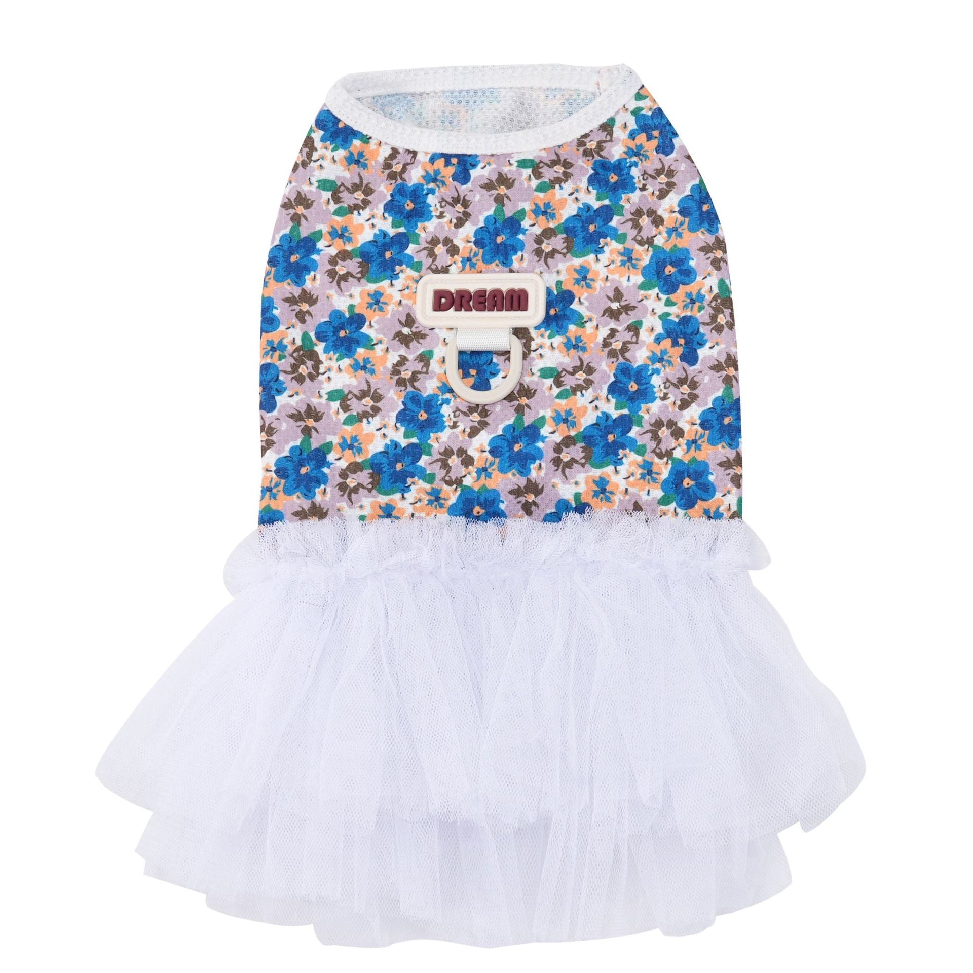 Pet apparel breathable pet clothes dog clothes dress spring/summer new arrival 26 floral print tulle dress