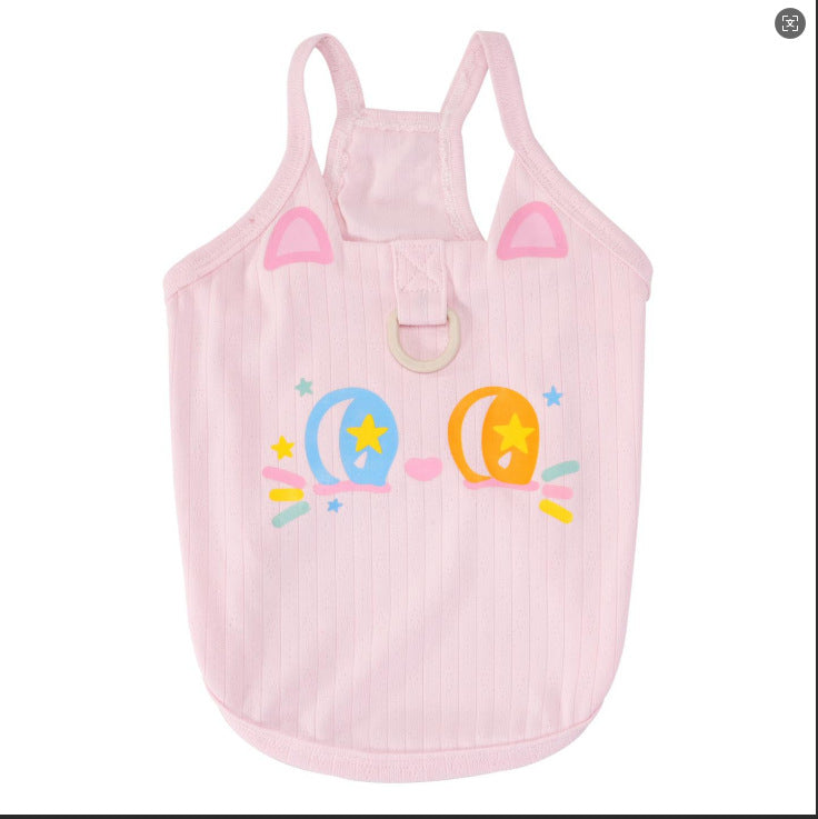 Pet clothes pet dog vest pet clothing suspenders spring summer new style 26 cute cat printing suspenders