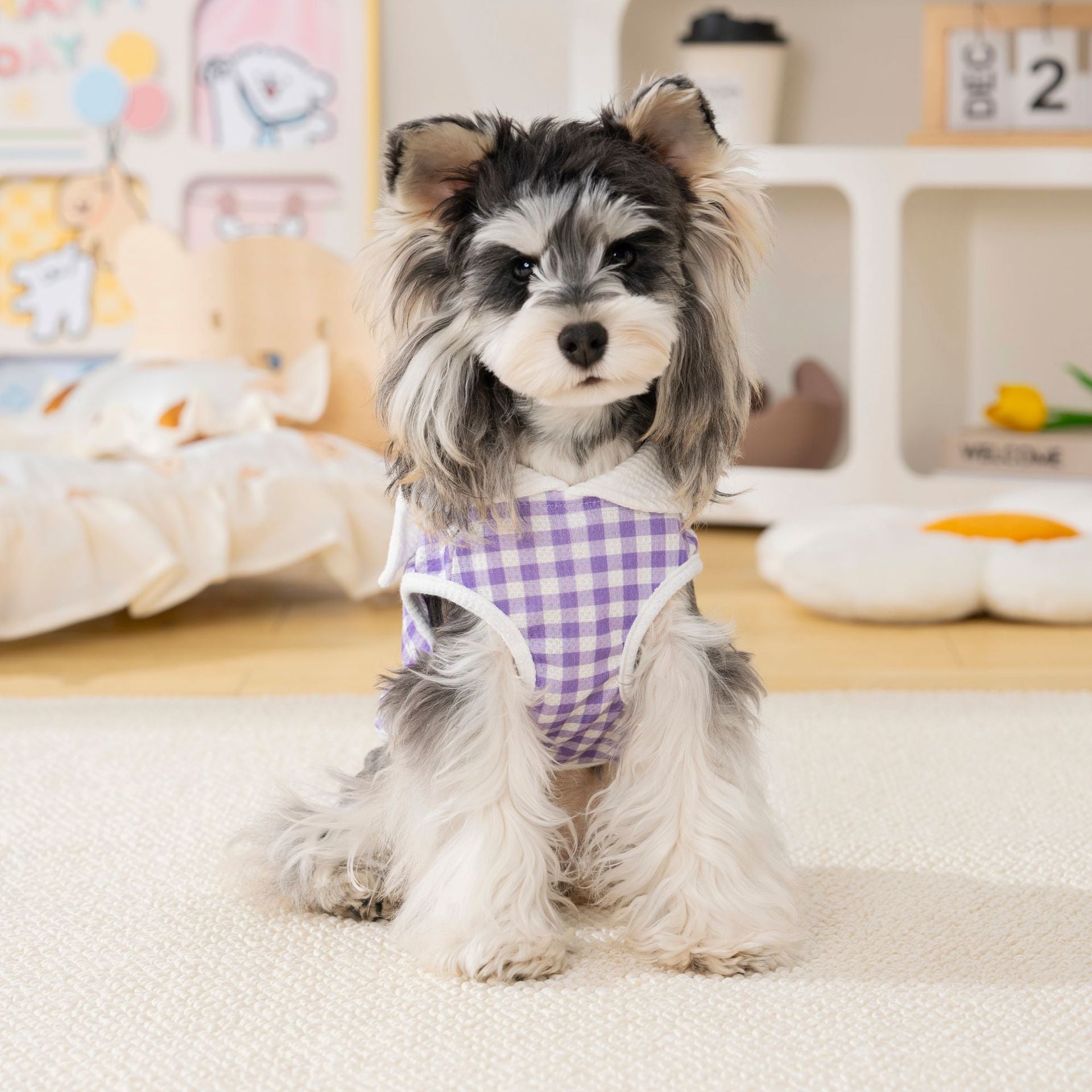 Pet clothes dog cat clothes pet apparel spring summer new pet vest 26 bow plaid t-shirt