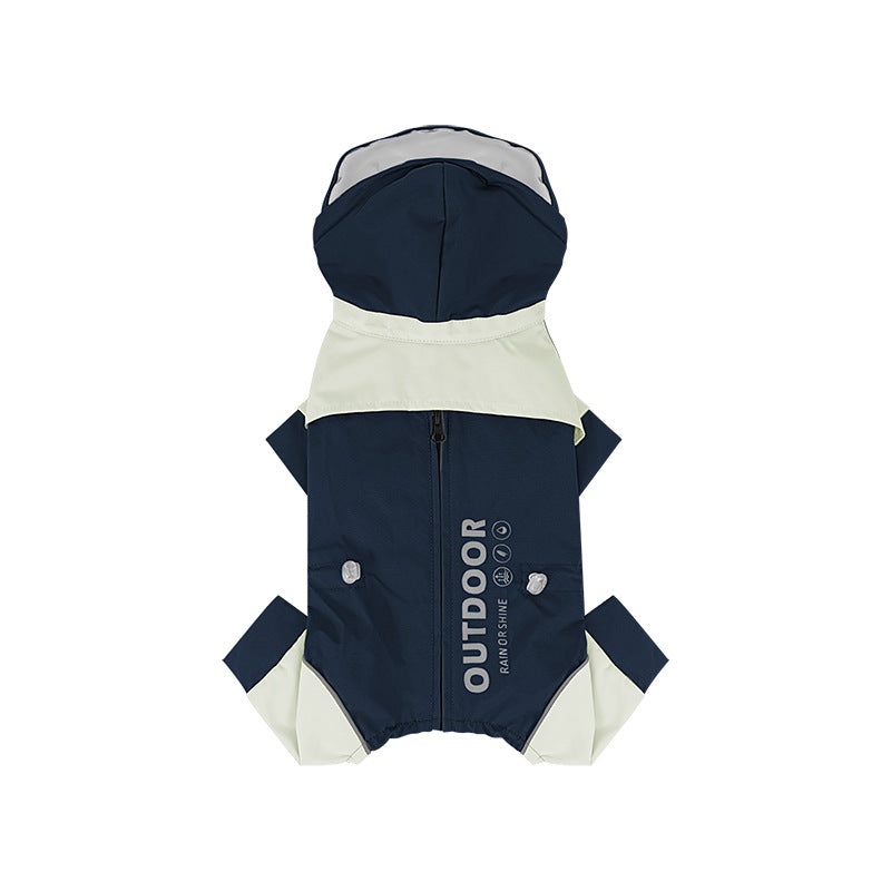 pet Raincoat dog Raincoat Four Season Hooded pet Windbreaker Waterproof Windproof Raincoat