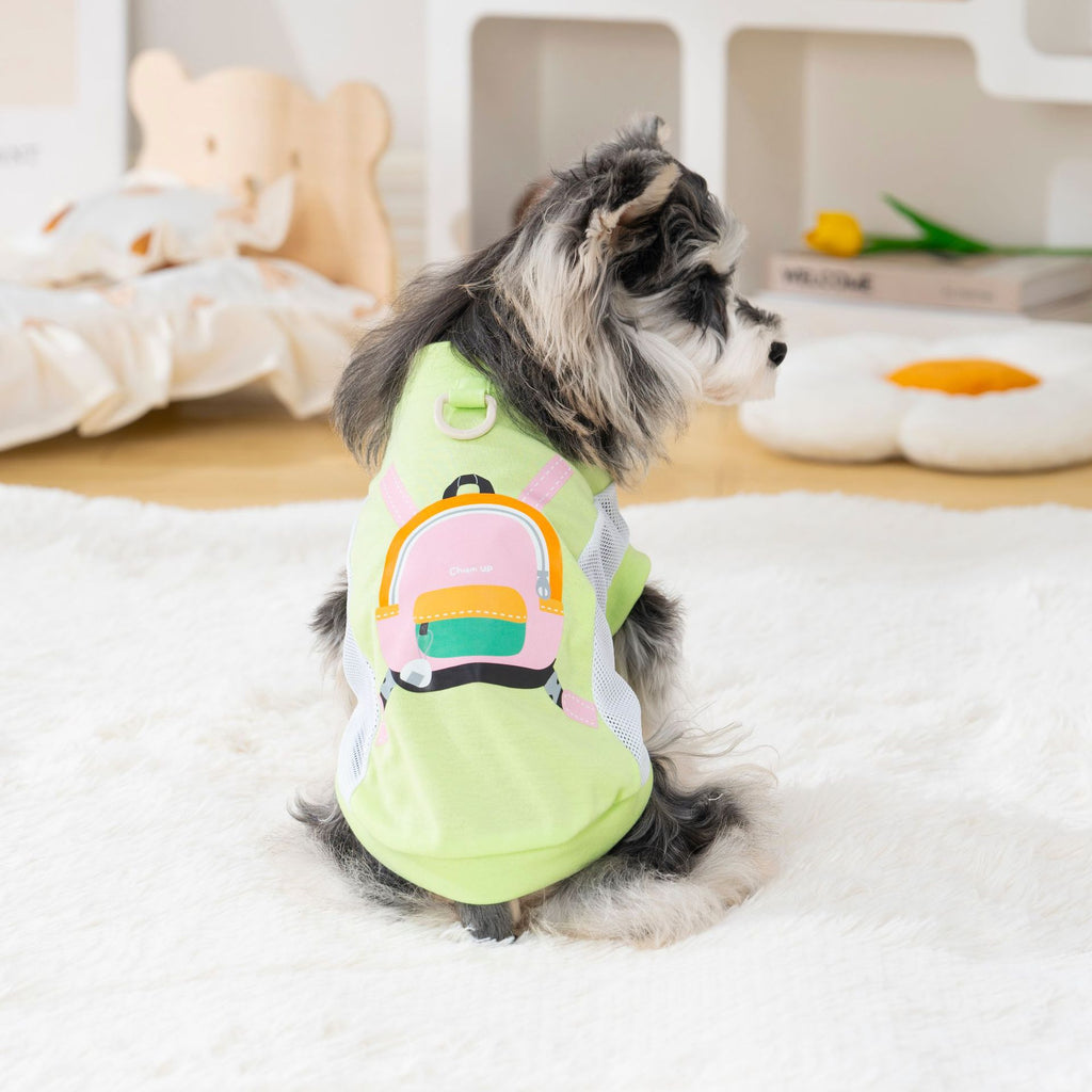 Pet clothes dog clothes cat pet clothing spring and summer new pet vest t-shirt 26 backpack printed t-shirt