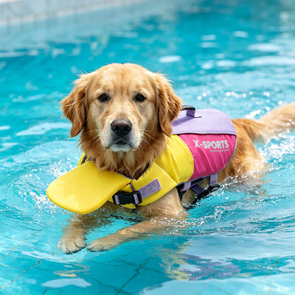 Pet dog leashable life jacket swimsuit - small, medium, and large breed life vest - 26 color block swimsuit