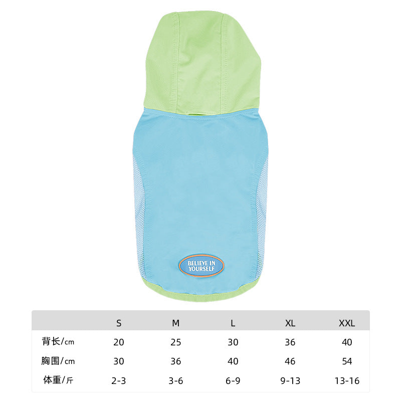 dog Spring Summer Cool Touch Vest Schnauzer pet Bichon Color Block Hooded Wholesale