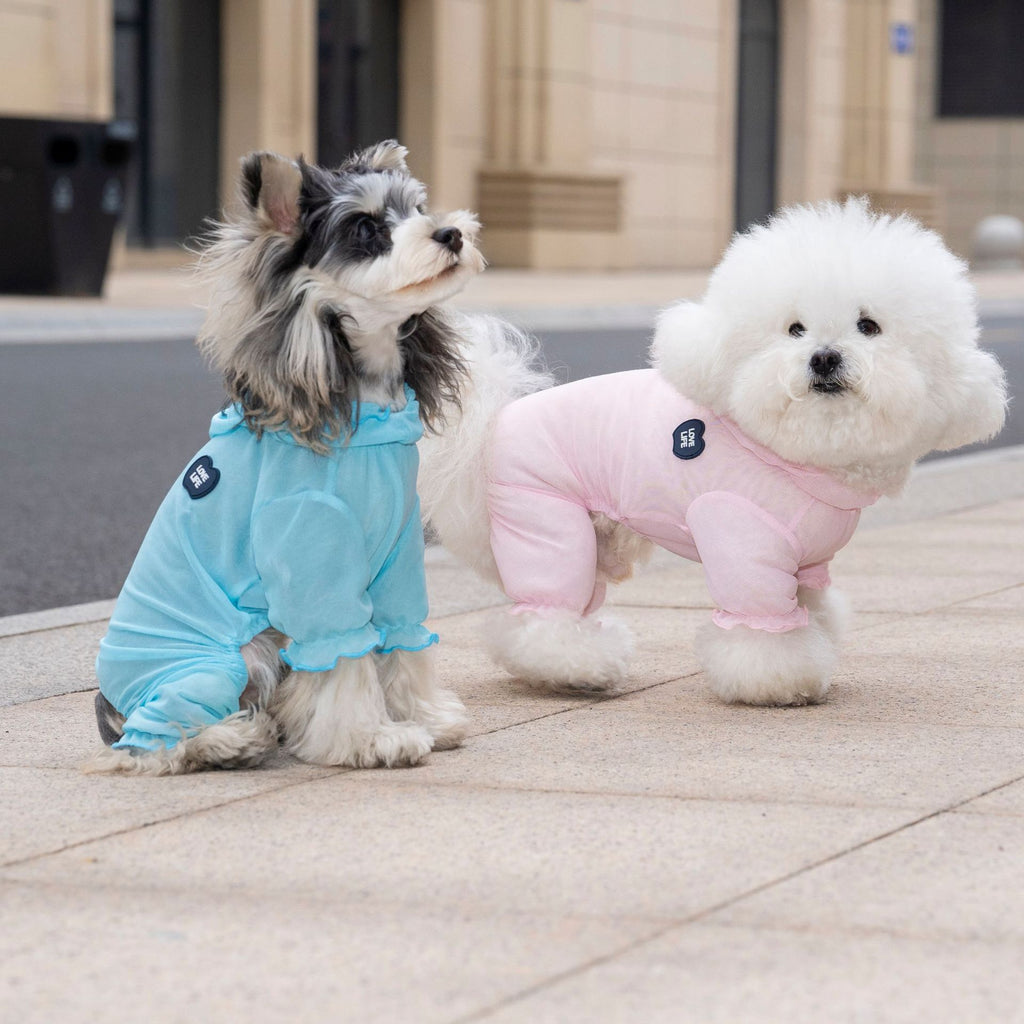Pet apparel waterproof pet clothes dog clothes four-legged suit spring/summer new 26 mesh mosquito-proof four-leg pants