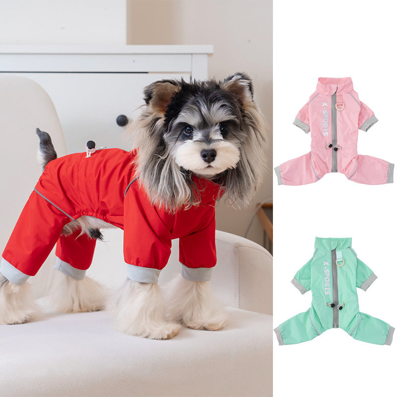 Pet apparel waterproof pet clothes dog clothes four-legged suit spring/summer new style 26 waterproof zipper four-legged